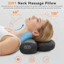 Yunari 3-in-1 Rechargeable Neck Massager Pillow with Heating & Traction, 2026 Latest Patented Ergonomic Cervical Pillow for Deep Tissue Neck Pain Relief, Shoulder & Neck Hump Corrector for Women, Men, Grey