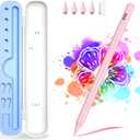 Stylus Pen for iPad A16/10th/9th Generation, 10Mins Fast Charge for Apple Pencil&iPad Pen, Compatible with iPad A16/10th/9th/8th/7th/6th/Pro 13''11''M4/12.9 inch/Air 11'' 13'' M3/M2/Mini 6/5, Pink