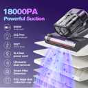 Mxnsewr Mattress Vacuum Cleaner, Ultrasonic Bed Vacuum Cleaner with 18Kpa Strong Suction, 150°F Heat & 253.7nm UV-C Light, Intelligent Dual Cup, One-Click Dust Removal for Bed, Sofa, Carpet, Gray