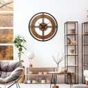 Large Wall Clock Decorative Wall Clock Round Kitchen Clock Farmhouse Kitchen Decor Rustic Clocks for Walls Farmhouse Silent Clock for Living Room Decor (Rustic)