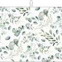 Dish Drying Mat for Kitchen Counter Microfiber Absorbent Dish Draining Reusable Washable Extra Large 18"x24" (Sage Leaves, 18x24in)