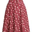 RIHOAS Womens Summer Dresses Square Neck Vintage Short Sleeve Midi Dress Casual Puff A Line Chiffon Sundress (XS)