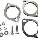 2-Bolt 3" 76mm Exhaust Flange Connection Kit| Exhaust Flange & Gasket Kit with Bolts & Nuts for 76mmODPipes|2Pcs Steel Flange
