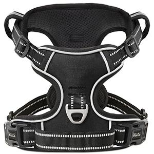 HEELE Dog Harness Dog Harness Small Dog No Pull Harness with Soft Handle Reflective Harness Adjustable, Black, S