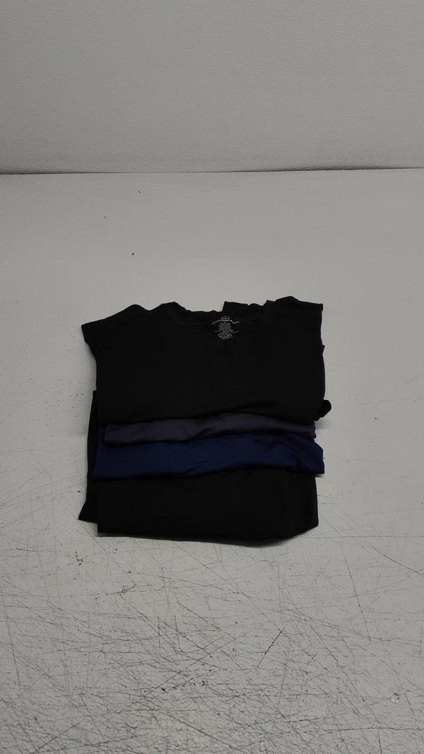 Real Essentials 4 Pack: Men’s V-Neck Dry-Fit Moisture Wicking Active Athletic Tech Performance T-Shirt L, Standy yung ldr