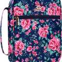 G-LEAF Bible Cover Case/Book Cover, Bible Case for Women Girls, Bible Cover Bags Floral Pattern With Handle Fits for Standard Size Bible, 9.5x6.7x2.5 In