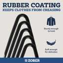 Zober Pants Hangers Non Slip - 20 Pack Open Ended Pants and Jean Hangers for Closet - Space Saving Clothes Hanger - Strong, Durable, Metal Pant Hangers (Black) (Chrome)