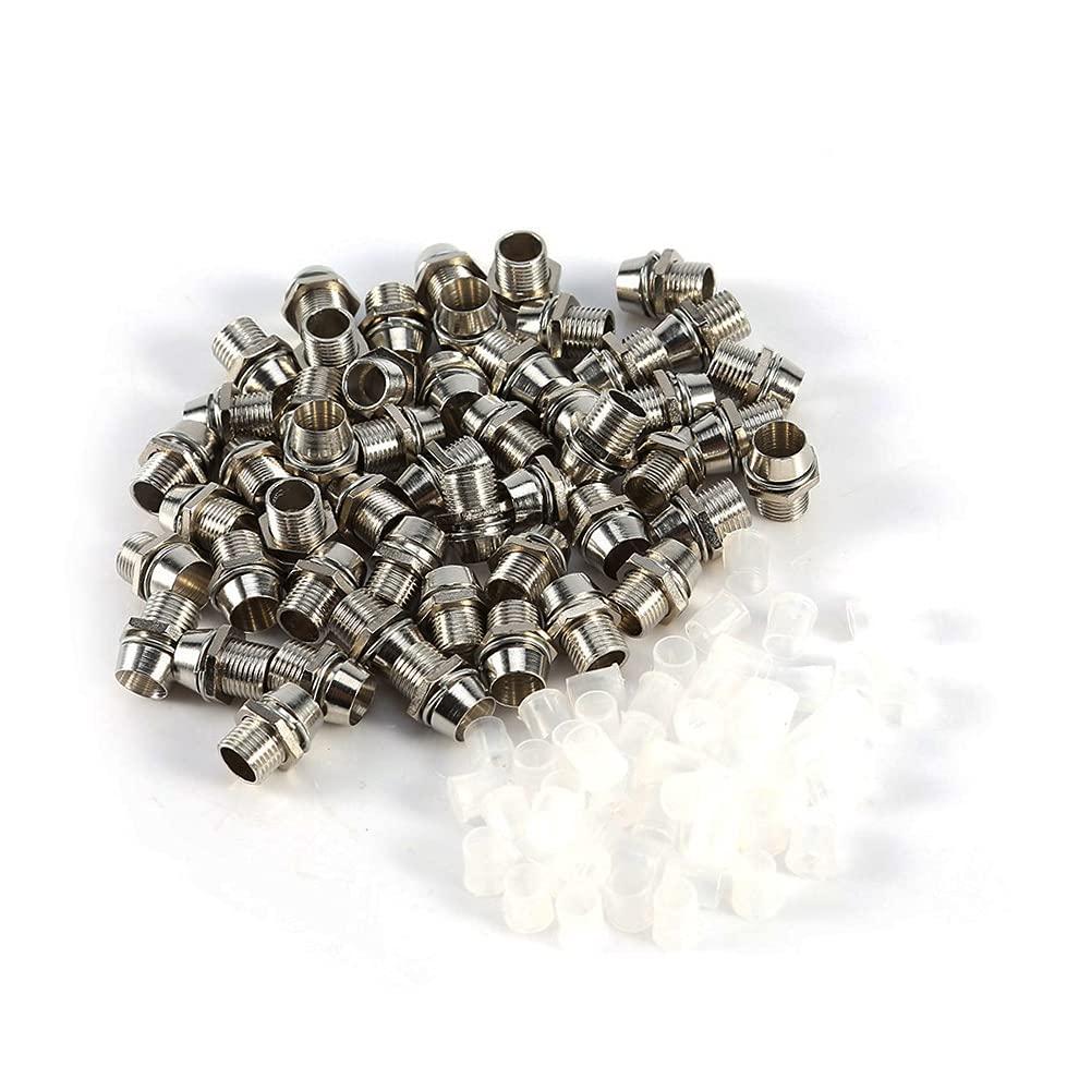 LED Holder, 5mm Light Emitting Diode Bezel for Panel Mount Display Socket Base, 50 pcs Silver Color Thread Mount Size 8mm