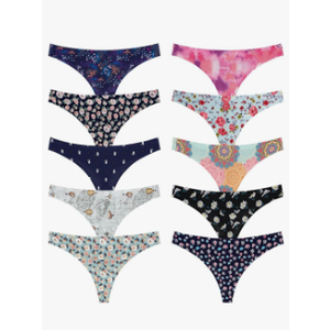 Thong underwear for women,No Show Breathable Cotton Womens Thongs Underwear Seamless Thongs for Women, L