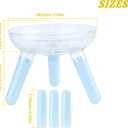 Raised Cat Food Bowls, Glass Cat Bowls Elevated with 6 Plastic Legs in 2 Heights. Protect The Spine and Prevent Vomiting(Blue)