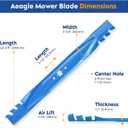 Aeagle 942-04290-X Mulching Blades for Cub Cadet XT1 LT46 XT2 LX46 ZT1 46 KH RTZ46 L46 LTX 1045 1046 46 inch Zero Turn Lawn Tractor 942-04244A 942-04244A-X 942-04290, 6 Point Star, 2 Pack Blue