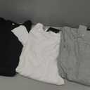 Ficerd 3 Pack Women's Ribbed Long Sleeve Tops, Crew Neck Slim Fit Undershirts Knit Basic Casual Stretch Layering Tee Shirts (Black, Light Gray, White) Small