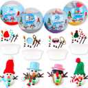 BEIGUO Christmas Crafts 4 Pack Colorful Balls with Modeling Clay Snowman DIY Kit for Kids Boys Girls Christmas Stocking Stuffers Gifts