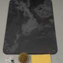 Large Black Marble Stone Dish Drying Mat for Kitchen Counter  Fast Drying Diatomaceous Earth Mat with Cleaning Tools, Stain Resistant & Anti-Slip Drying Mat for Cups, Dishes & Counter 17" x 13"