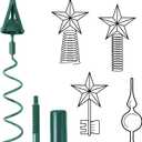 Christmas Tree Topper Holder Twist on Universal Stabilizer Floral Xmas Tree Topper Adapter Plastic Support with Adjustable Attachment(Green)