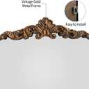 WAMIRRO Arched Gold Mirror,Gold Traditional Vintage Ornate Baroque Mirror,Antique Brass Mirrors,Wall Mounted Mirrors for Entryway/Fireplace/Living Room/Hallway/Bathroom.36X24Gold