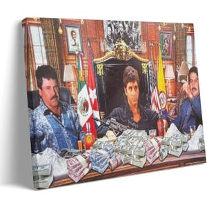 XKJSIYLZT Scarface Posters Al Pacino El Chapo and Pablo Escobar Narcos Mobsters man cave painting Wall art Poster Living Room Decoration Modern Gift 12x18inch Unframed (HOP-4)