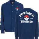 Boys Pokemon Fleece Bomber Jacket- Little and Big Boys (8, Navy)