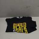 Let's Go Black & Gold Team Favorite Colors Vintage Game Day T-Shirt (Black, M)