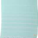 Bersuse Towels Anatolia XL Beach Blanket Throw Blanket Turkish Towel 100% Cotton Extra-Large Quick-Dry Lightweight Premium Peshtemal Towel - 61x82 Inches, Aqua Marine