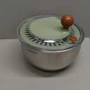Stainless Steel Salad Spinner, Lettuce Spinner with Drain, Non-Slip Base, Stop Button, Vegetable Dryer, BPA Free, 5.3 Qt