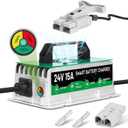 Forklift Battery Charger 24V 15A,IP67 Waterproof 24 Volt Charger, Jack/Floor Scrubber Fully Automatic Smart Charging with 8 Charging Protections, 9.8ft Cable,for Lead-Acid Batteries