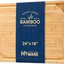 24 x 18 Extra Large Bamboo Serving Boards for Kitchen, Heavy Duty Wood Butcher Block Chopping Board with Handle and Juice Groove for Meat, Large Charcuterie Board, Over the Sink Cutting Board (Natural)