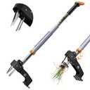 Saker  Weed Puller Tool - Stand Up Weed Puller with 4-Claw Steel Head, 39"-46" Retractable Handle & Easy-Eject Mechanism for Dandelions, Clover & More, No Bending or Kneeling