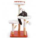 KONELCARE 46" Solid Wood Cat Tree, Crafted for Elegant Homes