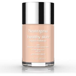 Neutrogena Healthy Skin Liquid Makeup Foundation, Broad Spectrum SPF 20 Sunscreen, Lightweight & Flawless Coverage Foundation with Antioxidant Vitamin E & Feverfew, Medium Beige, 1 fl. oz