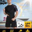 Men's Rash Guard T-Shirts UPF 50+ Baselayer Short Sleeve Skins Compression Performance Fit Tee (Gray, XXXL)
