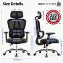 Office Chair Ergonomic Desk Chair Breathable Mesh Chair with Lumbar Support & Headrest, Black Office Chair 330 Lbs Home Computer Chair Thickened Cushion for Adults & Women (Small Chair)