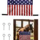 Harrison Howard Horse Stall Guard with Adjustable Straps and Sturdy Spring Hooks Included Aisle Guard Stall Guard for Horses,US Flag