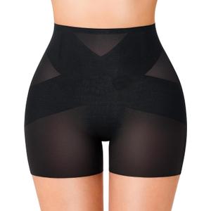 Gotoly Shapewear Tummy Control Mid-Waist Body Shaper Shorts Butt Lifting Panties Shapewear Shorts (Small, Black)