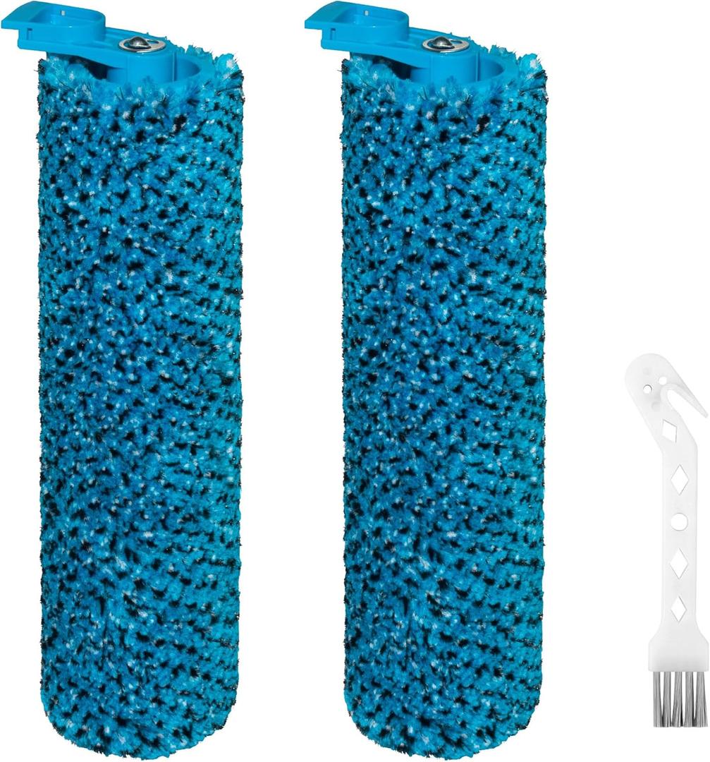 WW200 WW201 WW205 Brush Roller Replacement Parts Compatible with Shark Hydroduo Cordless Wet Dry Hard Floor Cleaner with Dirt-Reveal Technology, 2 HydroDuo Brushrolls, 1 Cleaning Brush, XSKBRSHRL200