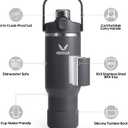 32 oz Stainless Steel Tumbler with Handle and Straw, Vacuum Insulated Water Bottle with 2-in-1 Lid (Chug/Straw) and Silicone Boot，Keeps Drinks Hot and Cold