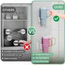 Magnetic Stanley Cup Holder for Refrigerator, Water Bottle Organizer for Stanley 40 oz with Tumbler Lid Organizer, Kitchen Pantry Organizers and Storage for Stanley Cup Accessories (White)