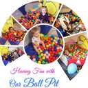 Eocolz Kids Ball Pit Large Pop Up Childrens Ball Pits Tent for Toddlers Playhouse Baby Crawl Playpen with Basketball Hoop and Zipper Storage Bag, 4 Ft/120CM, Balls Not Included (Blue Yellow Red)