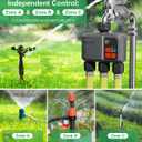 WiFi Sprinkler Timer 3 Zone with 984 FT Range, 3 Outlet Smart Water Timer for Garden Hose with Strong Wall Penetration/Rain Delay/Alexa & Google Voice/App Control, Water Hose Timers for Garden & Lawn