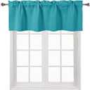 DWCN Valance for Windows Rod Pocket Window Valance Curtains fpr Kitchen/Basement 42 x 12 inch Long,1 Panel, Turquoise
