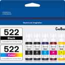 522 High Capacity (5 Bottles) Refill Ink Bottle Replacement for Epson Compatible 522 Ink Refill Bottles (Not Sublimation Ink) Use for EcoTank ET-2803 ET-2800 ET-2720 ET-4800 Printer (Multicolor)