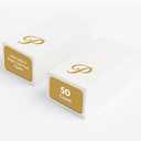 Luxenap 15.8 X 7.9 Inch Linen-Feel Guest Towels, 50 Lettered Hand Towels - Gold Letter 'P', Cursive Font, White Paper Dinner Napkins, airlaid, For Restrooms And Tables - Restaurantware