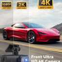 Dash Cam 4K Front, Ultra HD Dash Camera for Cars, 1.47''IPS Screen Mini Car Camera with APP Control, Built-in Wi-Fi & G-Sensor, 24H Parking Mode, Night Vision, WDR, Loop Recording, Support 256GB Max