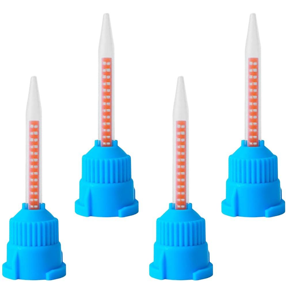 50 Pcs Short 10:1 Ratio Dental Mixing Tips High Performance Crown & Bridge Mixing Tips Blue&Orange