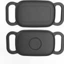 [2 Pack] Dog Collar Holder for Tile Pro 2024 Tracker, Waterproof Silicone case for Tile Life360 pro, Durable Flexible Scratch Resistant Cover Finder for pet cat Necklace Accessories(Black/Black)
