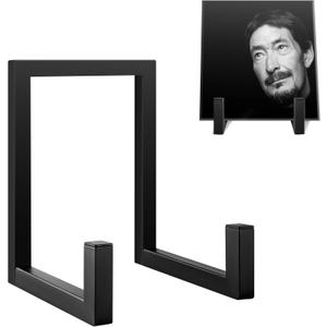 Vinyl Record Holder, Now Playing Vinyl Record Stand, Black Metal Tabletop Album Storage Holder, Lp Display Stand, Minimalist Record Holder for Display Storage or Home Decorative