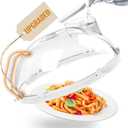 Microwave Food Cover, 12 Inch Microwave Splatter Cover with Water Steamer and Integrated Handle, White Clear Splatter Guard Microwave Cover for Food, Microwave Lid Gifts for Mom