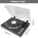 Classic Vinyl Record Player, Fully‑Automatic Belt‑Driven Turntable with BT Wireless, 33/45 RPM Speeds, Auto‑Repeat Function, Hi‑Fi, Die-Cast Aluminum Platter, Solid Wood Plinth - Piano Black