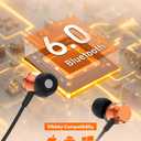 Neckband Bluetooth Headphones, Wireless Bluetooth 6.0 Earbuds with Microphone, Comfortably Light, Deep Bass Earphones 35H Playtime, IPX5 Waterproof, Magnetic Headset for Workout (Deep Orange)