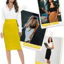 Tapata Women's Office Work Pencil Skirt Stretch High Waist Below Knee Bodycon for Business Casual